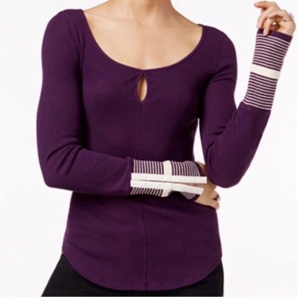 Free People Royal Purple Thermal Long Sleeve - Picture 8 of 9